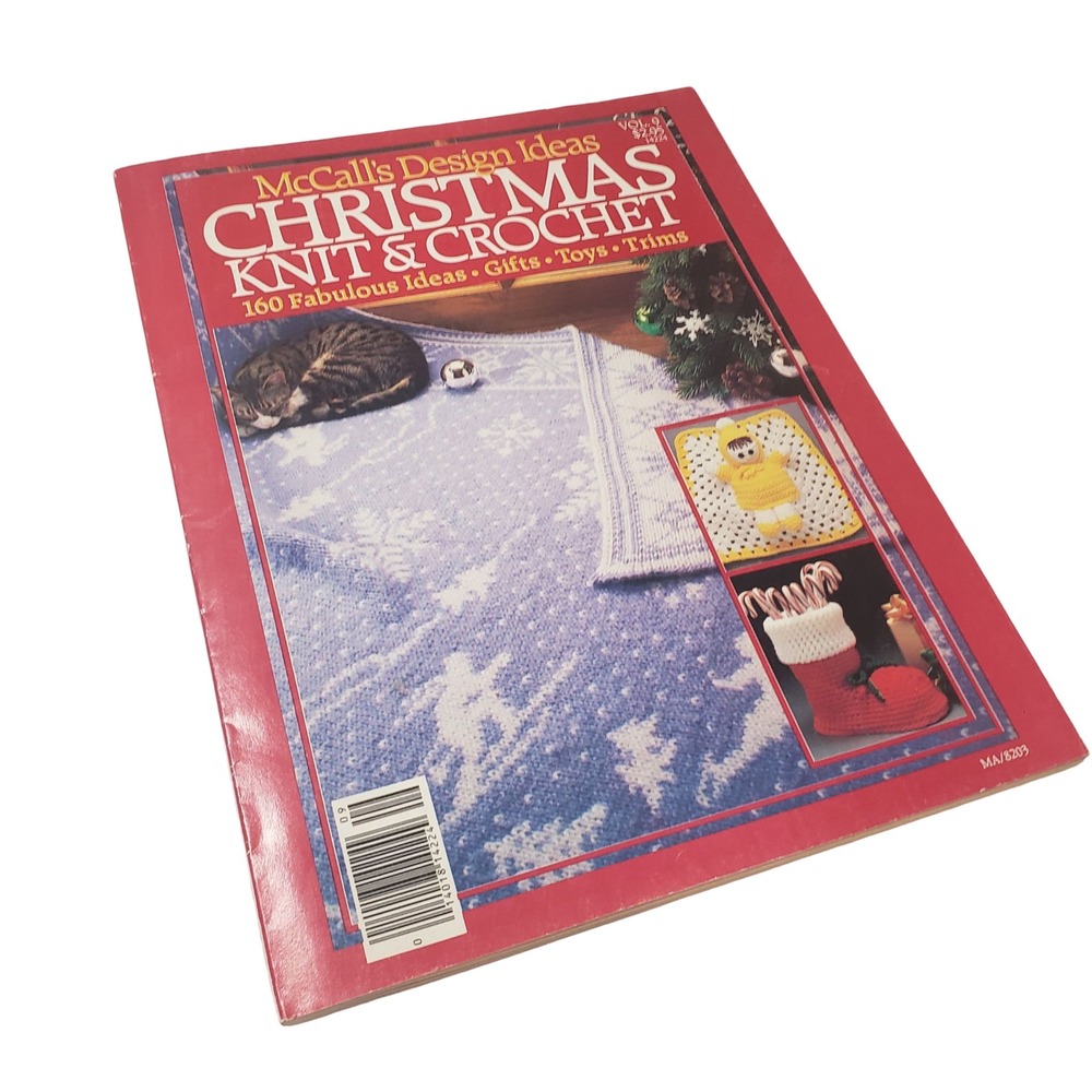 McCalls Design Ideas Christmas Knit & Crochet Magazine 160 Patterns Vintage 1982